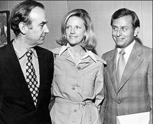 Rupert Murdoch with wife Anna and Robert G. Marbut, of Harte-Hanks Newspapers in San Antonio, 1973 (photo: San Antonio Express-News).