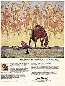 Hancock's Frederic Remington ad & his art of the Old West; click for story.