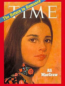 Ali MacGraw and “the return to romance” Time magazine, January 11, 1971. Click for copy.