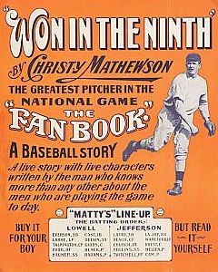 A promotional advertisement for Christy Mathewson’s 1911 book, “Won in the Ninth.”