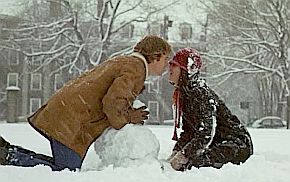"Love Story" snow scene with Jenny & Ollie.