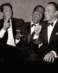 Dean Martin, Sammy Davis & Frank Sinatra having a good time.