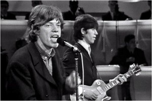 Screen shot from Rolling Stones' performance in the October 1964 T.A.M.I. Show, filmed in Santa Monica, CA, where they performed “Time in On My Side” and “It’s All Over Now,” among others.