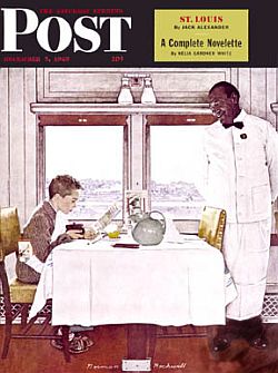 Dec 7 1946: “NY Central Diner,” Saturday Evening Post cover by Norman Rockwell.