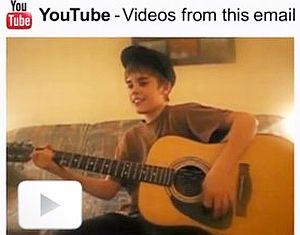 Teen idol Justin Bieber also appeared in a Google TV ad.