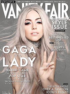 September 2010: Lady Gaga on the cover of Vanity Fair.