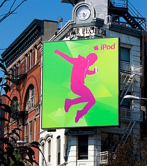 iPod silhouette billboard ad, New York City.