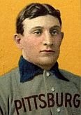 Close-up portion of the $2.8 million Honus Wagner baseball card.