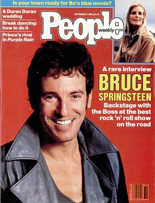 Bruce Springsteen on the cover of People magazine in September 1984, about the time of President Ronald Reagan’s remarks about him in Hammonton, NJ. Click for copy.