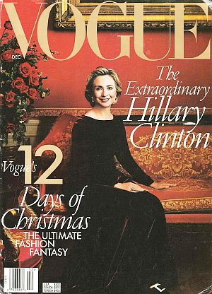 Vogue magazine cover with Hillary Clinton, December 1998, a tough time for the First Lady. Click for story. Vogue magazine cover with Hillary Clinton, December 1998, a tough time for the First Lady. Click for copy.