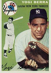 1954 Yogi Berra Topps baseball card. Click for copy.