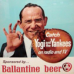 Yogi Berra in 1964 Ballantine Beer ad.