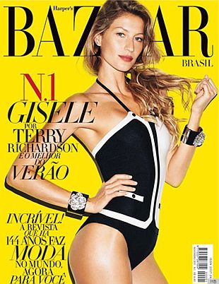 Supermodel & Brazil native Gisele Bündchen graces inaugural issue of ‘Harper’s Bazaar’ Brazil, Nov 2011.