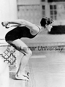 Babe Didrikson was also a very capable swimmer & diver, turning in competitive times and scores in various meets during the 1930s. Lamar University archives.