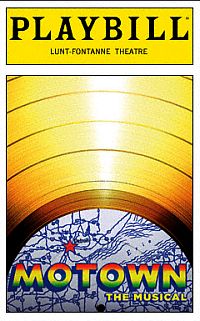 2013 playbill from the Lunt-Fontanne Theatre for the Broadway show, “Motown The Musical.” Click for song originals.