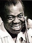 Louis Armstrong, circa 1960s, with his horn.