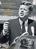 Omega watch magazine ad of 2009 using JFK image and quote, "We choose to go to the moon."