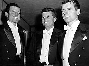 March 15, 1958: Kennedy brothers, from left, Teddy, Jack and Bobby, at Gridiron Club in Washington, DC, where JFK delivered a speech.