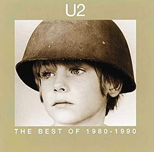 Cover art for album, “U2: The Best of 1980-1990.” Click for CD.