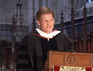June 2012: Michael Lewis at Princeton commencement where he urged graduates to never forget how lucky they are and how they might proceed because of that.