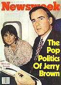 April 1979: California Gov. Jerry Brown and rock star Linda Ronstadt on the cover of Newsweek magazine.