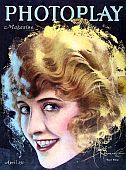 Silent film star Pearl White shown on the cover of Photoplay magazine, April 1920, in a rendering by artist Rolf Armstrong.