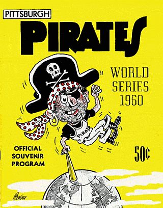 Sample Pittsburgh Pirates “official program” guide for the 1960 World Series games played at Forbes Field. Click for replica.