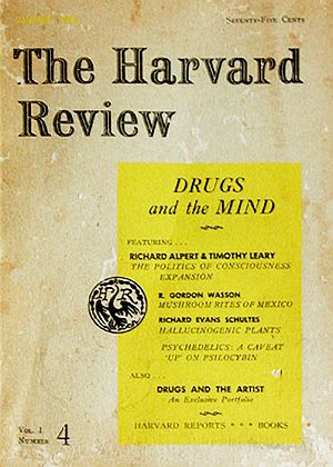 Front cover of The Harvard Review’s “Drugs and the Mind,” special edition, Summer 1963. Click for copy.