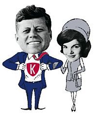 JFK & Jackie cartoon characters also appear in the Mailer-Kennedy book, by Edwin Fotheringham.