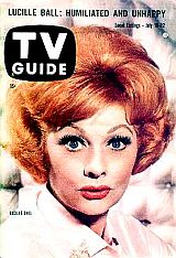 TV Guide, week of July 16th, 1960, cover story: “Lucille Ball Humiliated and Unhappy,” regarding her divorce from Desi Arnaz. Week of July 16th, 1960.
