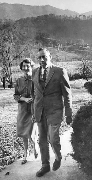 Harry & Anne Caudill at their Whitesburg farm, July 1963.