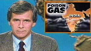 Dec 3rd, 1984: Screenshot of “NBC Nightly News” TV program with Tom Brokaw reporting on Bhopal gas leak.