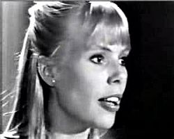 October 1965: Joni Mitchell, as she appeared on a Canadian television show.