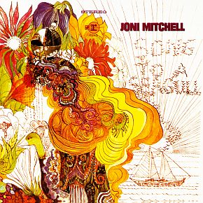 Joni Mitchell’s first album, “Song to A Seagull,” which includes her art work on the cover, a practice that would continue with subsequent albums. Click for CD.