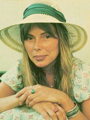 June 1974: Joni Mitchell at photo shoot for Maclean's magazine.