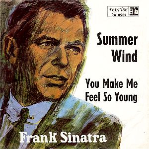 Cover art for Reprise single of Frank Sinatra's "Summer Wind," as released in some European countries, 1967.