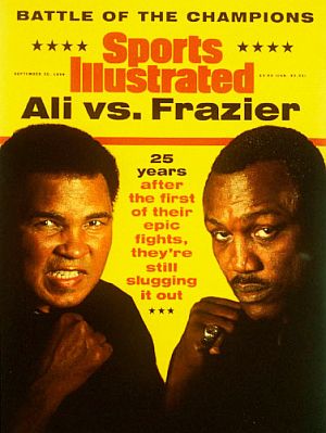 30 Sept 1996: Ali vs. Frazier – “25 years later...still slugging it out,” over their bouts & personal matters. Click for copy.