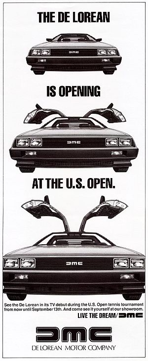 Print ad used to pitch DMCs mid-1981 during U.S. Open tennis tournament; also mentions DMC’s debut TV ad.