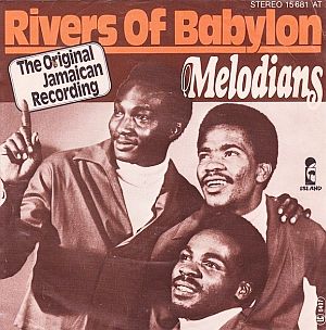 Cover of record sleeve for “Rivers of Babylon” song by The Melodians, Island Records, 1978. Click for single.