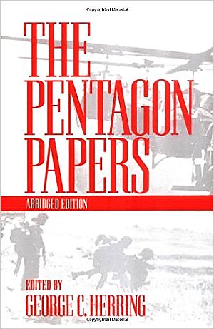“The Pentagon Papers, Abridged Edition” (1993), by historian George Herring (ed), is billed as “a brief and manageable collection of the most important documents on U.S. policy-making in the Vietnam War between 1950 and 1968”. Click for copy.