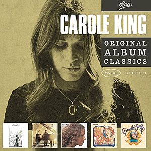 CD cover art for a 5-CD collection of Carole King albums, “Original Album Classics,” from Epic records. Click for CD.