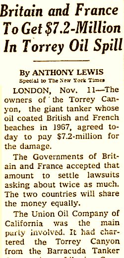 New York Times news clip, November 12, 1969.