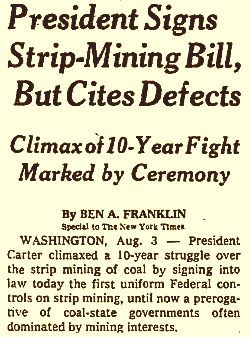 August 1977 New York Times story on bill signing.
